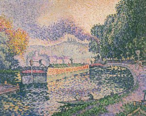 Le remorqueur, canal à Samois - Paul Signac
